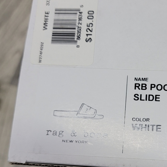 Rag & Bone Slide Sandal White Off White SZ 10 NIB New in Box - Picture 2 of 6